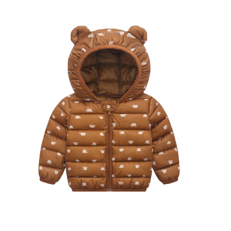 Casaco de algodão com capuz para crianças, roupa agasalho quente de desenho animado para outono e inverno para meninos e meninas de 0-4 anos