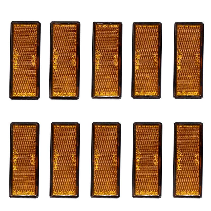 10 Stks/set Amber Oranje Stok Op Lijm Reflectoren Waarschuwing Mark Reflecterende Tape IP67 Voor Vrachtwagen