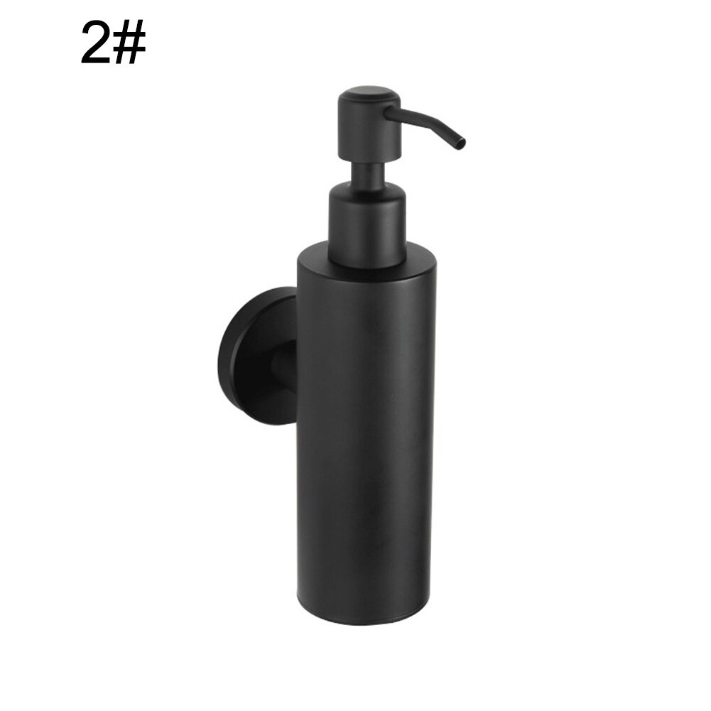 200ml Wall Mounted Pumps Stainless Steel Lotion Pump Home Bath Black Coated Boston Round Soap Dispenser Bathroom Supply: 2
