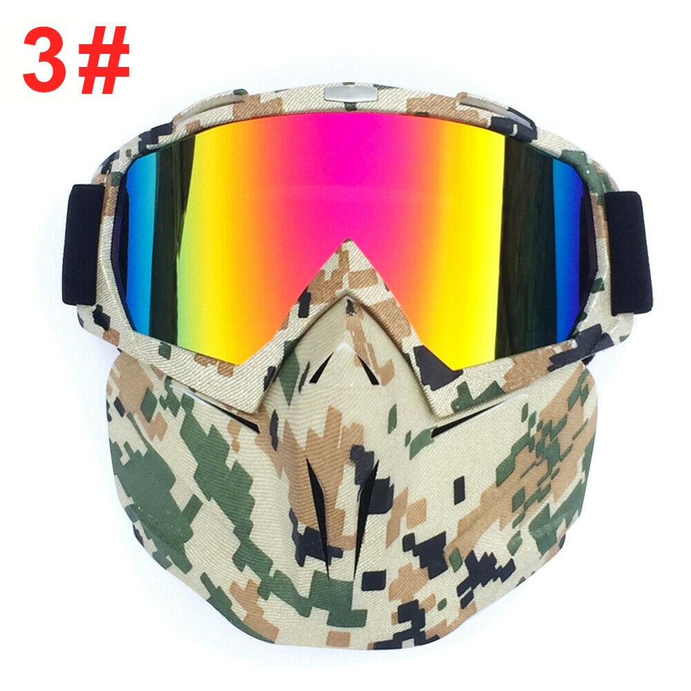 Motocross glasögon helmask motorcykel mask ögonkläder avtagbart ögonskydd glas för vindtät vintage hjälm motorcykel utrustning: 3