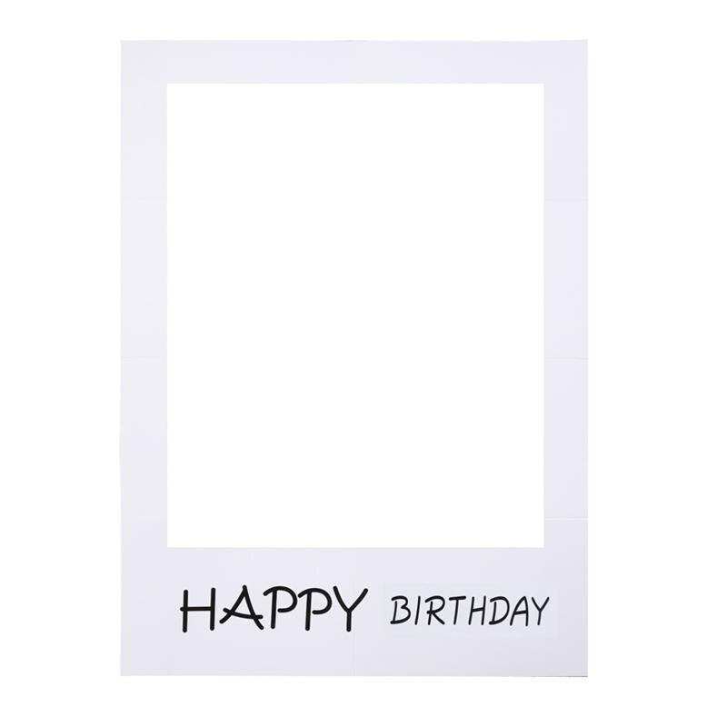 68 X 48 Cm Happy Birthday Photo Props Paper DIY Picture Frame Cutouts Photo Booth Props Photo Frame For Birthday Party Supplies