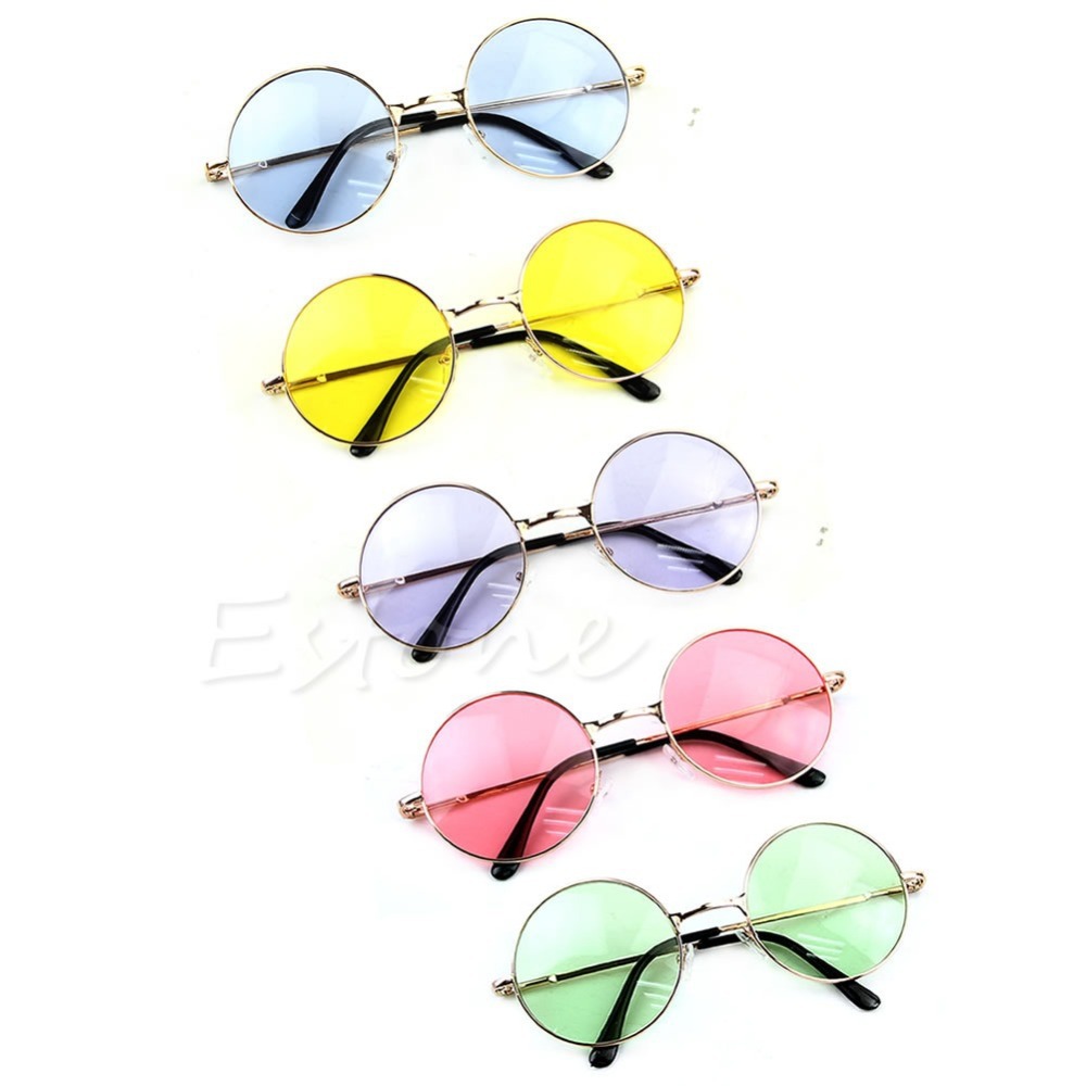 Naiset vintage värikkäät linssit aurinkolasit silmälasit muovikehykset lasit retro pyöreät lasit oculos de sol