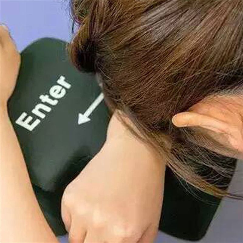 USB Big Enter Key Decompression Large Enter Key Computer Vent Button Desktop Pillow for Programmer Stress Relief Gadget