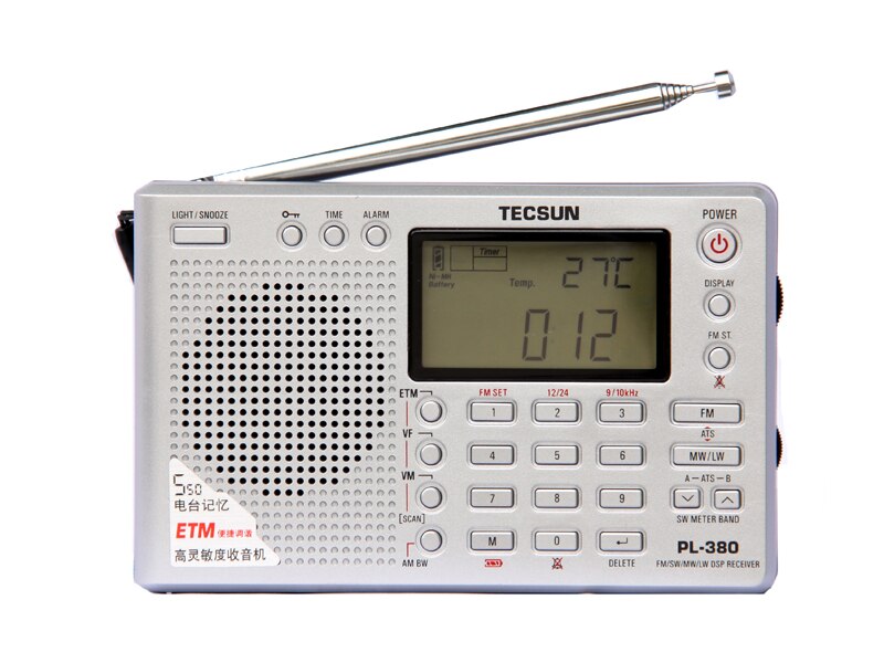 Tecsun Radio Digital PLL Portable Radio FM Stereo/LW/SW/MW World Band PLL Radio Receiver: Sliver-No Battery