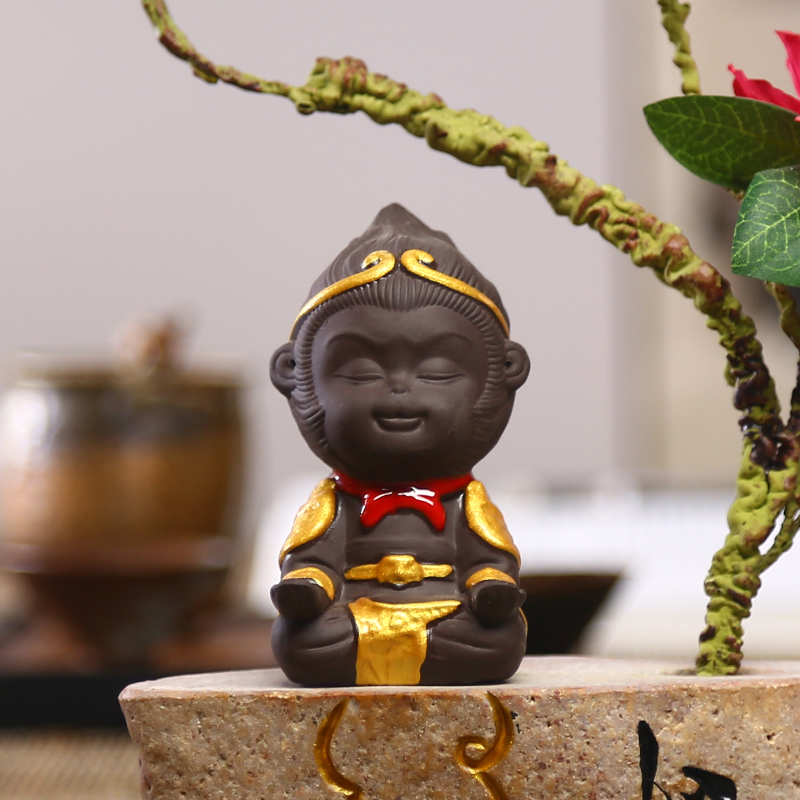 Monkey King Ceramic Decoration Home Decoration Tea Art Pet Statue Sculpture Home Decoration Monkey King Statue: vail