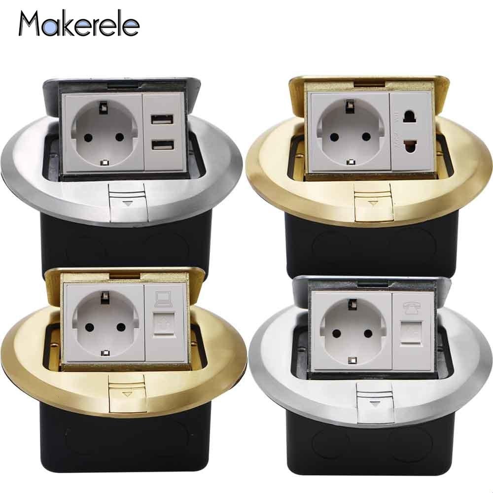2y serier rund hurtig/langsom pop up eu standard gulvstik 10a usb internet telefonstik port al/cu alu-stik stikkontakter