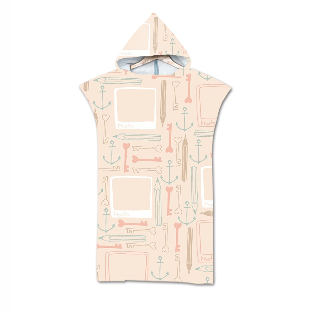 Mode Strand Zonnebrandcrème Winddicht Dressing Robes Hooded Mantel Strandlaken Zwemmen Prints Kan Dragen Poncho Badhanddoeken 110x75cm: 12