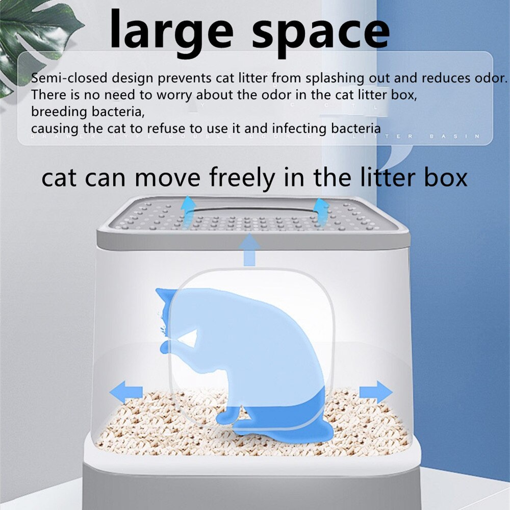 Kattenbak Top Entry Kat Zandbak Grote Capaciteit Wc Lade Gesloten Splash Lade Stijl Lade Wc Catlitter Lade Cattoilet kattenbak