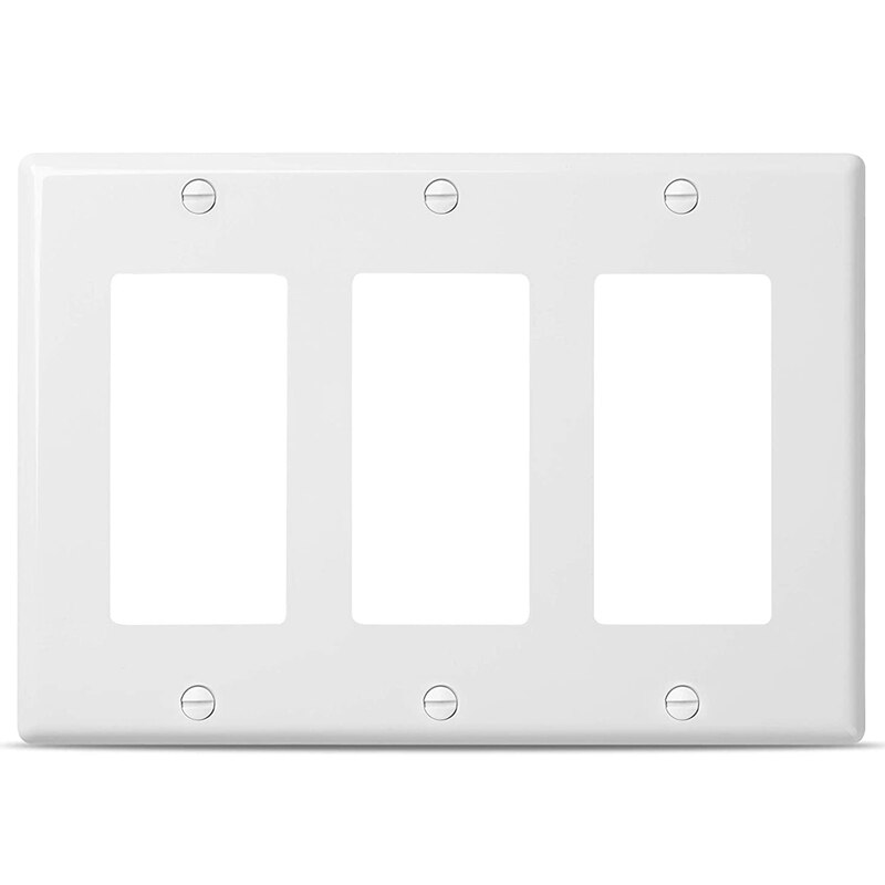 Cubierta de interruptor de luz, cubiertas de placa del interruptor, paquete de 10, cubierta de interruptor de luz simple, 2 salidas, cubierta de interruptor de luz blanca