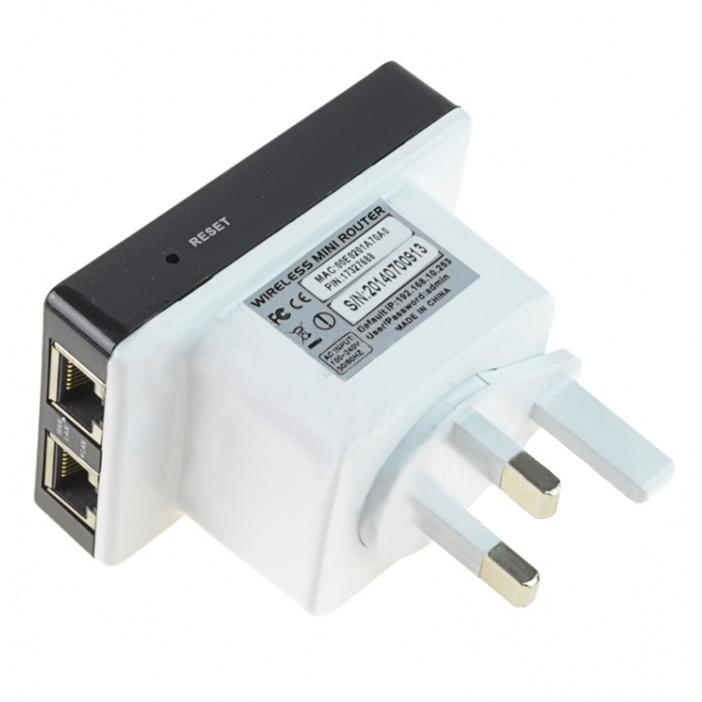 1 pièces sans fil-N routeur réseau QoS AP WIFI répéteur unique amplificateur prend en charge SSID amplificateur LAN Client pont 300Mbps: UK  Plug