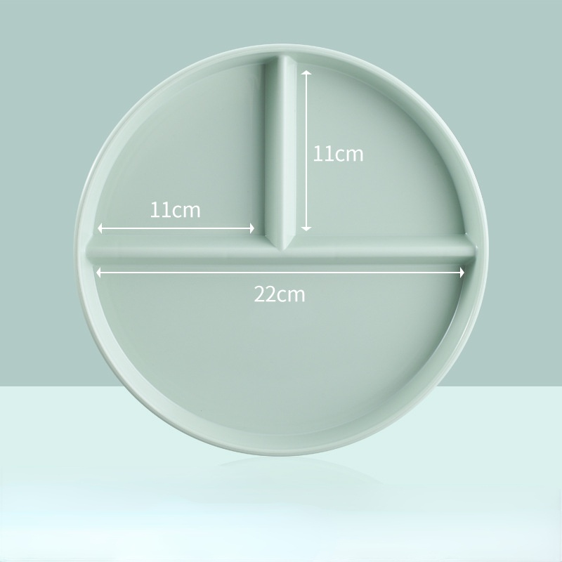 Compartment Plate For Food Round Plastic Dinner Plates Dinnerware Dining Plate Serving Dishes Cake Salad Kitchen Plates: small light green