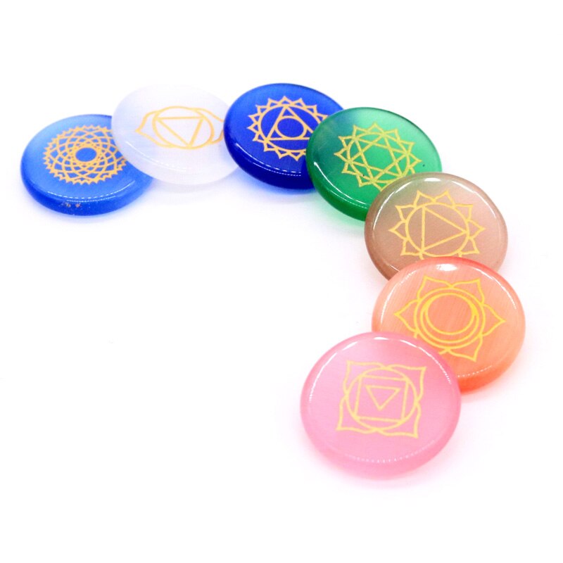 Keine loch mix naturstein sieben chakras patten geschnitzt oval anhänger für schmuck zubehör, der 7 teile/los