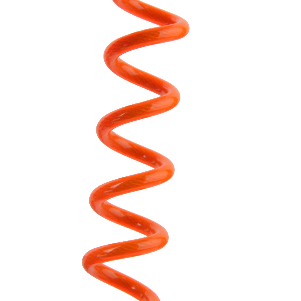 Safety Lanyard Spring Coil Wire Rope Bake Lock Reminder Cable Orange