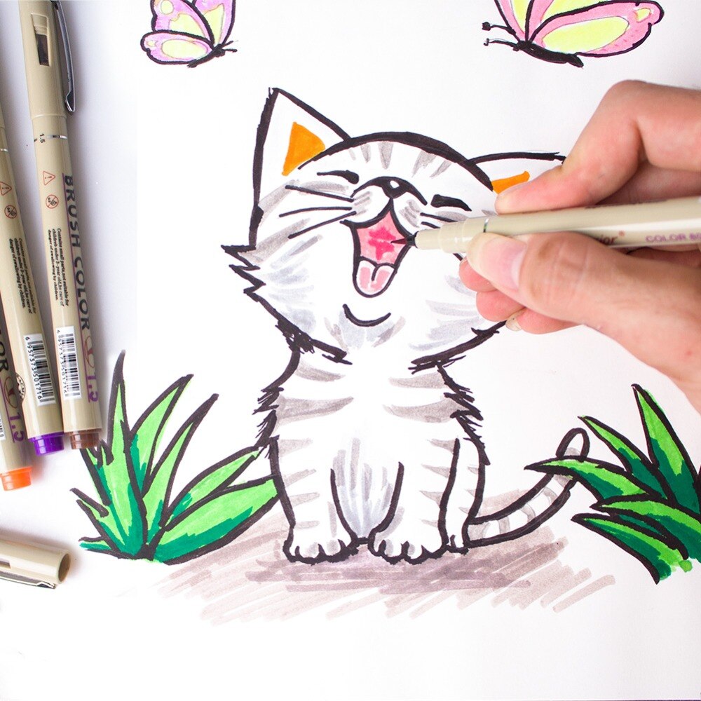 12 Uds. Bolígrafos de tinta de precisión, bolígrafo de punta fina Pigma micrón, delineador, Multiliner, ilustración de artista, dibujo, dibujo técnico