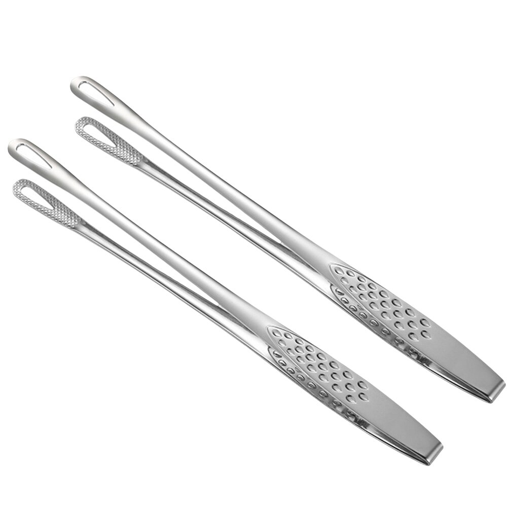 2pcs Stainless Steel Food Clips Multi-function Barbecue Food Tongs Kitchen Steak Clamps