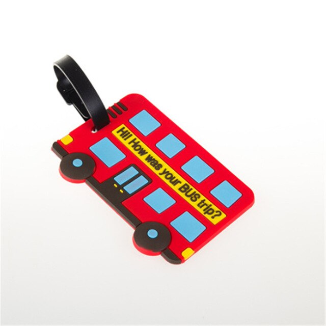 Cartoon Cute Luggage Tag Silicone Women Men Travel Suitcase Tag Name Addres Holder Baggage Boarding Label Tag: E