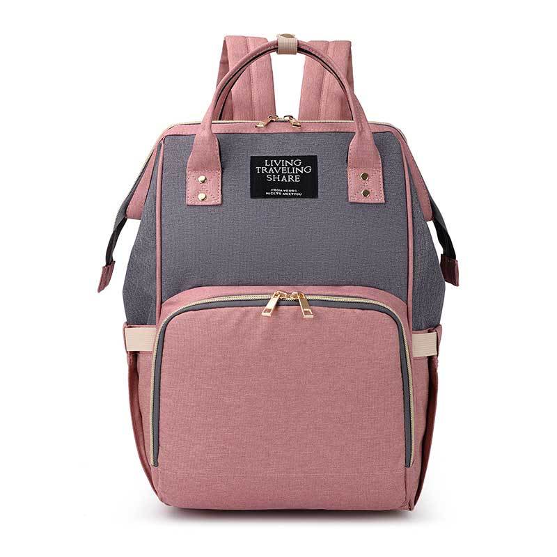 Licht Luiertas Multifunctionele Grote Volume Mother 'S Bag Verbeterde Waterdichte Rugzak Zwangere Vrouwen Zogende Verpleging: Pink and Grey Mixed Colors