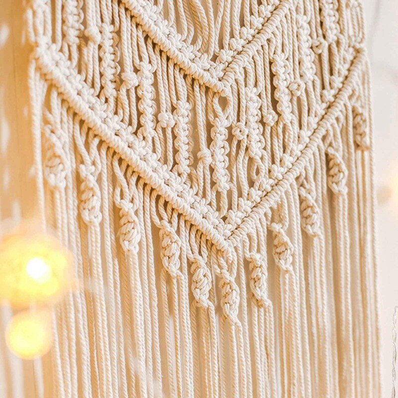 Macrame Muur Opknoping Katoen Handgemaakte Geweven Tapestri Bohemian Chic Wandtapijten Geometrische Art Home Decor Achtergrond