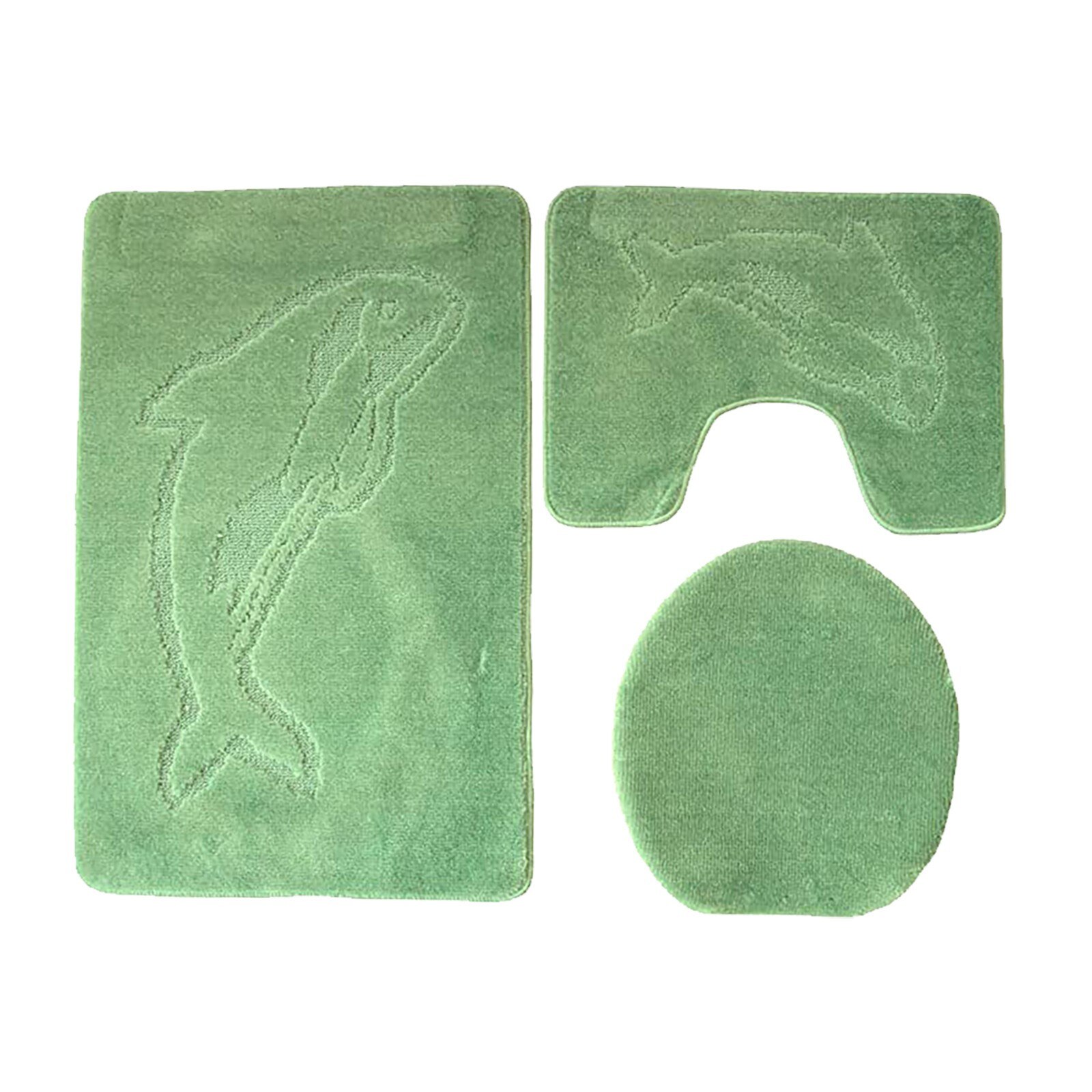 3 Stuk Badkamer Tapijt Set Non Slip Hart Bad Contour Mat 55X85 Cm Monochromatische Settoilet Tapijt Wc Deksel cover Set Accessoires