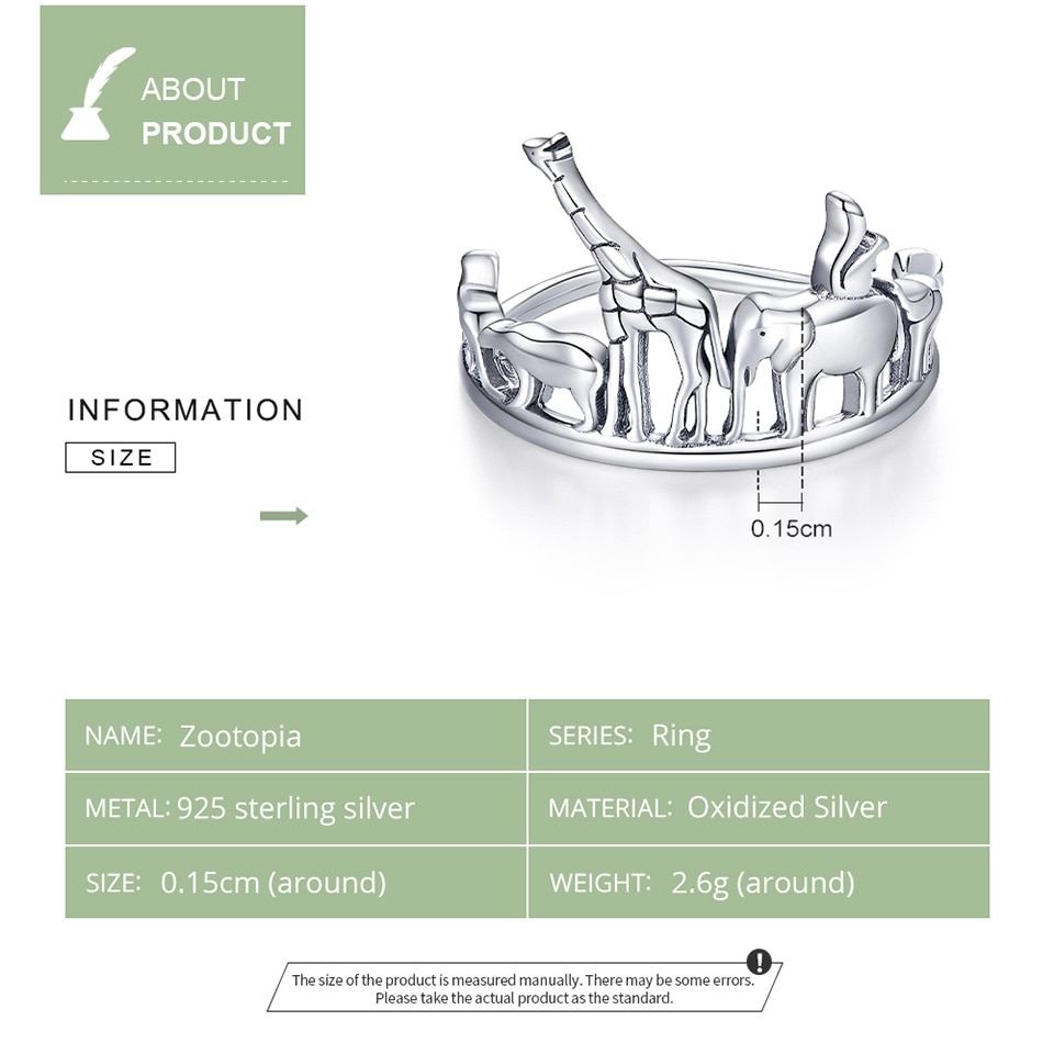 Anillos de dedo de protección Animal de bamoer para mujer, banda de elefante y Oso de Plata de Ley 925, joyería Unisex, SCR656