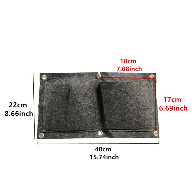 25/36/49 Zakken Opknoping Grijs Grow Bag Planter Verticale Tuin Groente Living Garden Bag Planter Groeiende Zakken Bloemen Supply: 2 grid gray