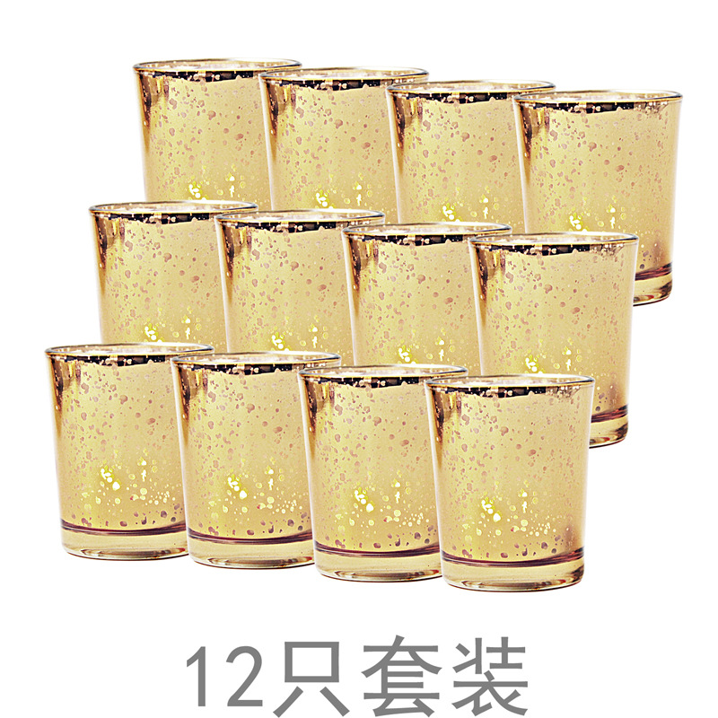12pcs Votive Candle Holder Wedding Centerpieces for Table Glass Tealight Candle Holders Bulk for Party Home Decor Rose Gold: gold