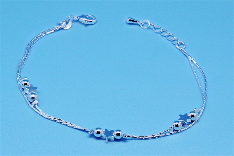 Klassieke Bal Ster Enkelbanden Voor Meisjes Accessoires Mode 925 Sterling Zilveren Armband Vrouwelijke Party Armband Zilveren Dame