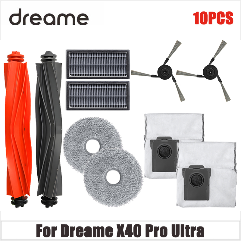 Dreame X40 pro ultra robot aspirapolvere principale doppio principale spazzola Mocio filtro Hepa sacchetto della polvere accessori pezzi di ricambio di ricambio: Rosso