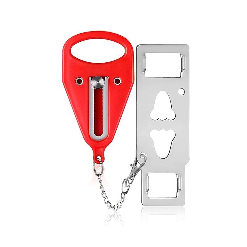 Serrure de porte Portable en métal, verrou de sécurité Anti-vol, pour la maison, l&#39;hôtel, le voyage: red