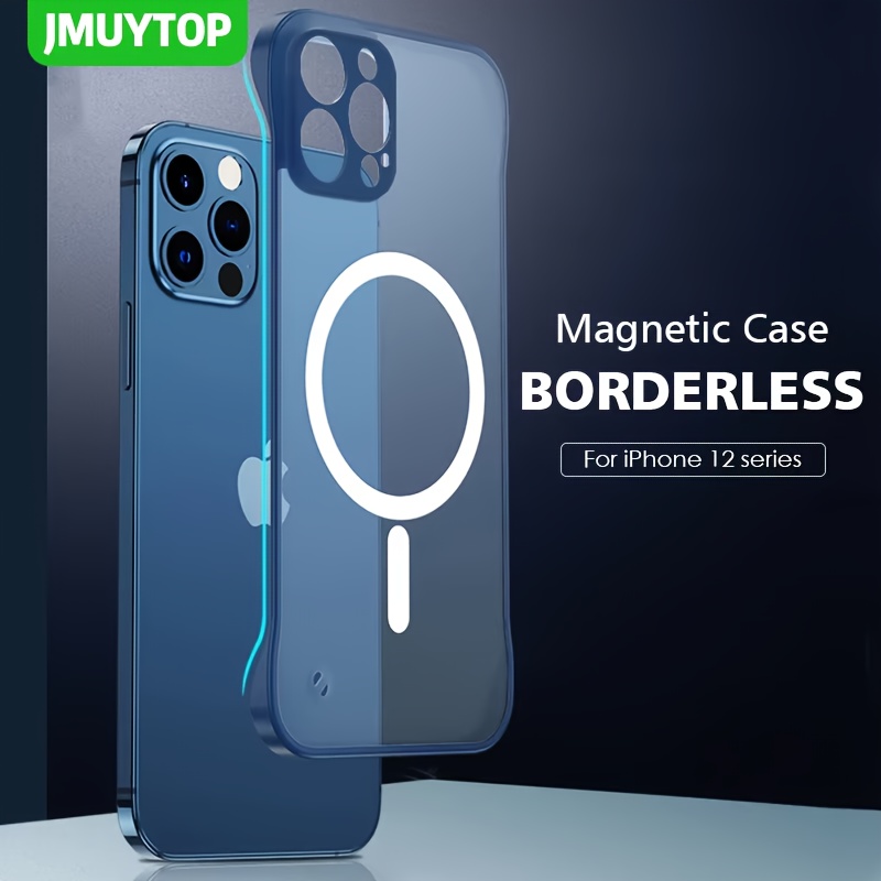 JMUYTOP-funda de carga inalámbrica magnética para iphone 16, 15, 14, 13 Pro Max, carcasa trasera ultra mate, sin de parachoques