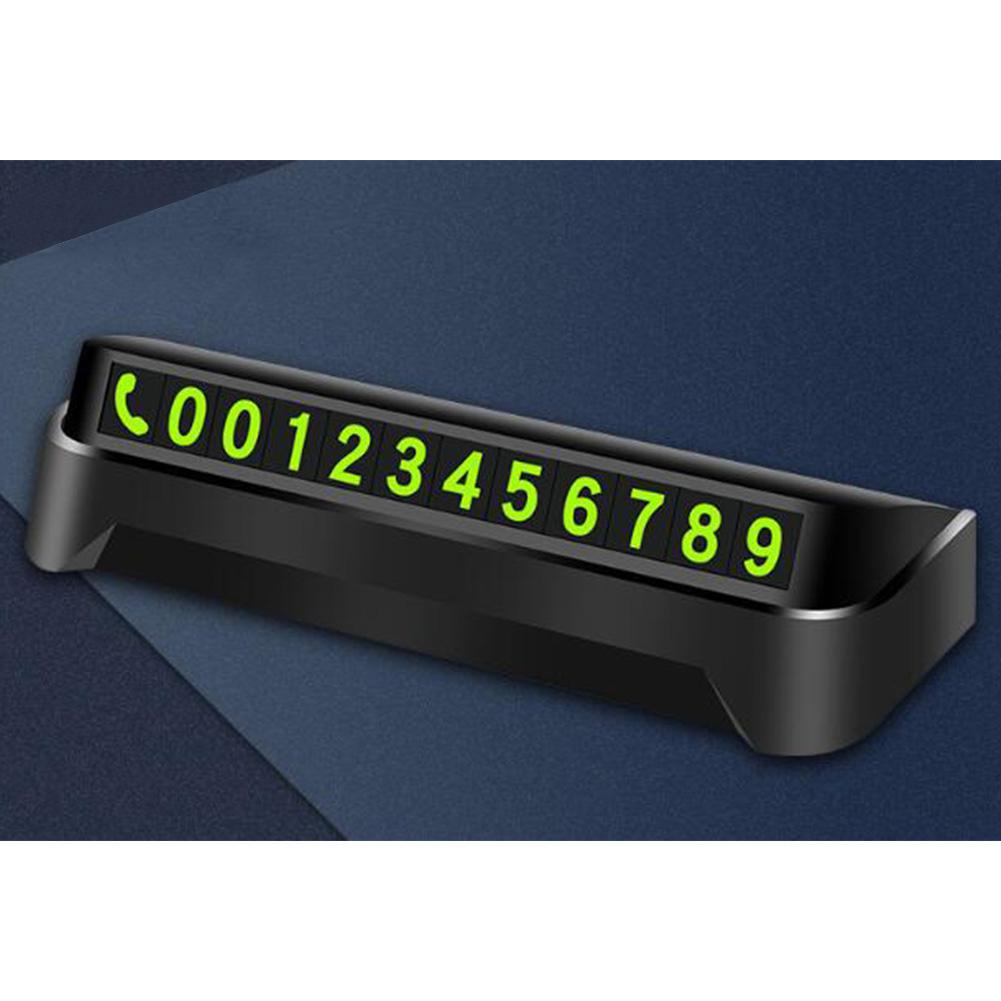 Car Temporary Parking Card Universal Auto Dashboard Luminous Phone Number Sign Automobile Phone Number Sign White/Black
