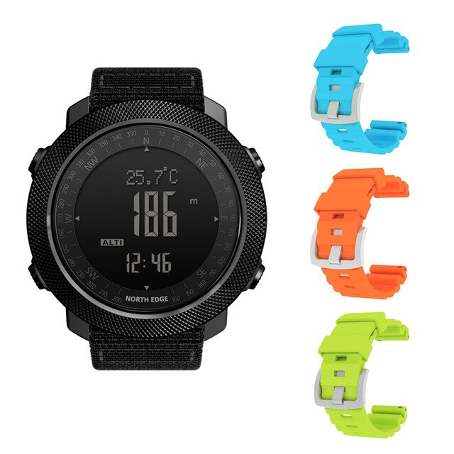 Noord Rand Mannen Sport Horloges Hoogtemeter Barometer Kompas Thermometer Stappenteller Wereldtijd Horloges Digitale Running Wandelen Horloges