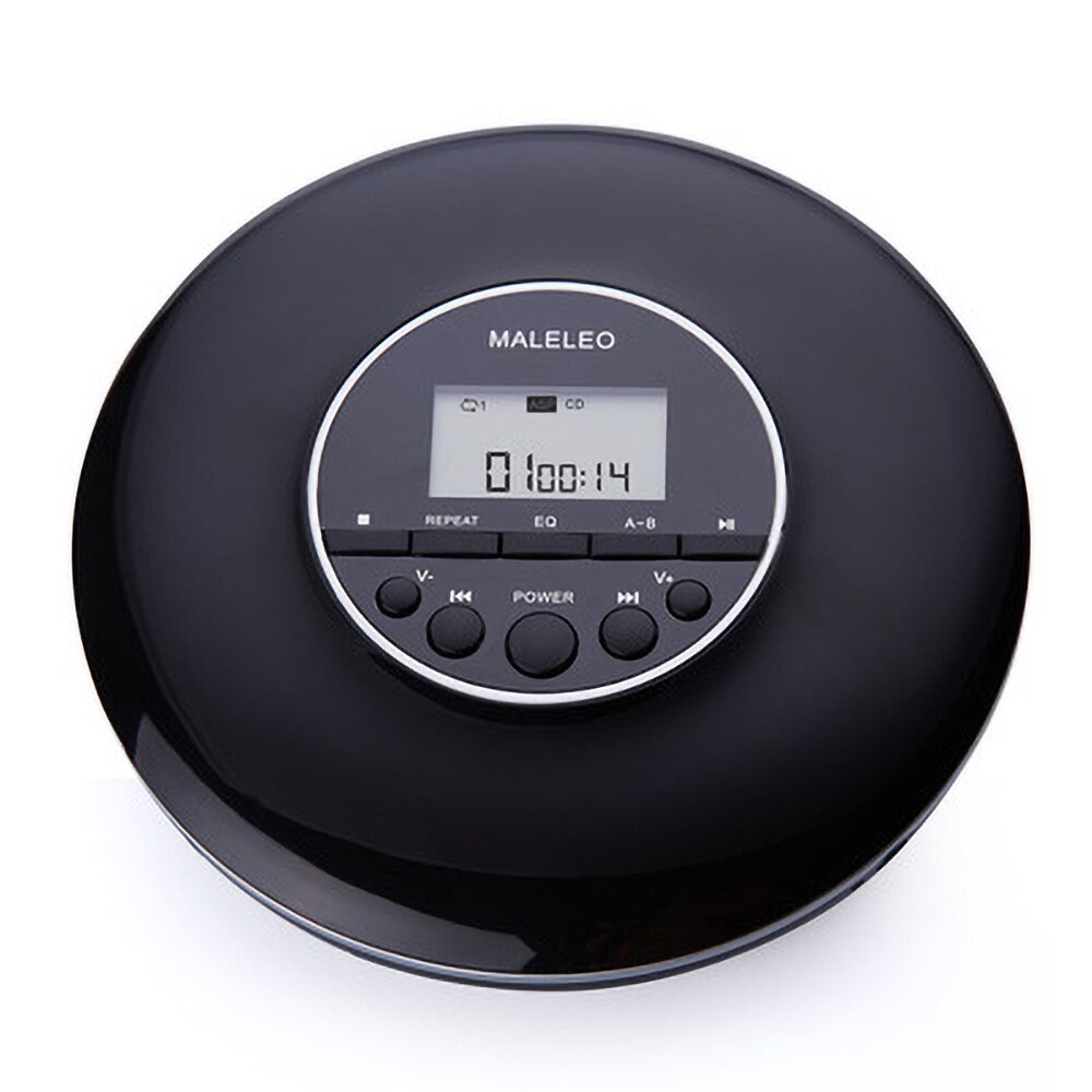 Mini lecteur CD Mp3 Bluetooth Portable, baladeur amélioré, alimentation Multiple, charge avec casque stéréo, Protection contre les chocs: Black