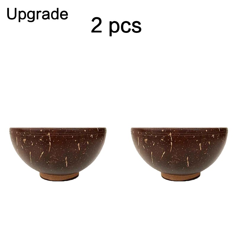 Cuenco de cáscara de coco Natural, cuenco de una sola capa de cáscara de coco antiguo, vajilla comestible, Bol para postre de arroz, recipiente para fruta: Upgrade 2 bowl