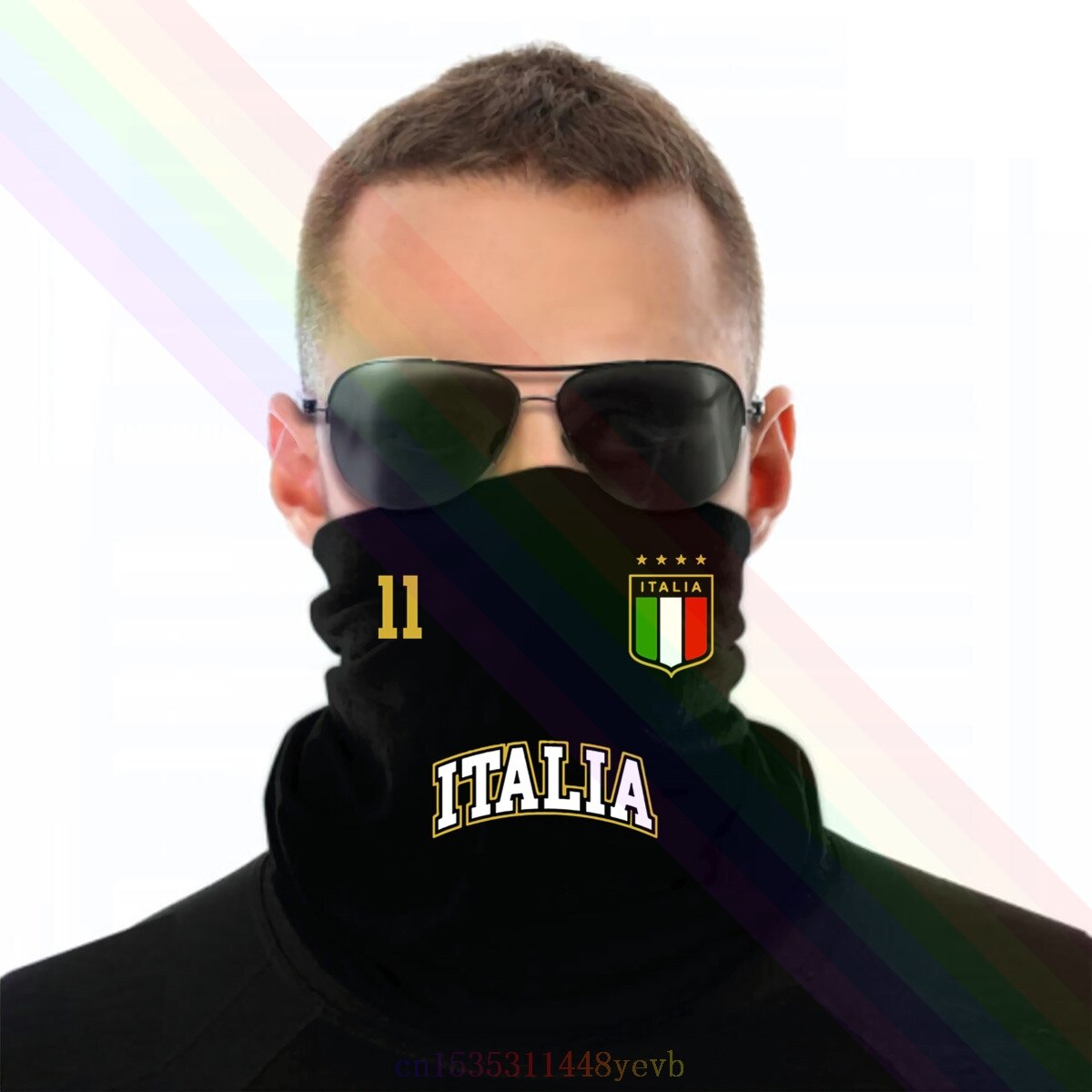 Number 11 Soccers Team Sporter Italian Flag Footballer Headband Scarf Bandana Neck Warmer Unisex: Default Title