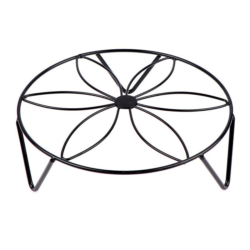 En bois/métal en fer forgé fleur Pot support Basion présentoir jardin plante porte-fleurs balcon décor à la maison support Pot: Black