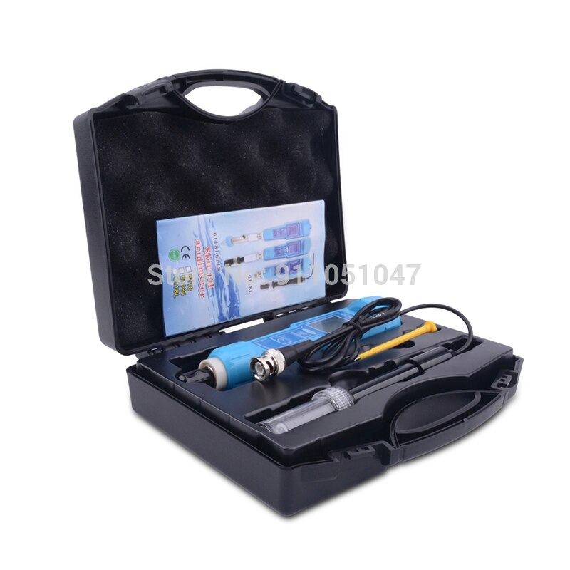 Digital Skin PH Meter Pen Type Acidimeter Automatic Calibration Backlight Display Replaceable BNC Probe 2 in 1 PH TEMP Tester