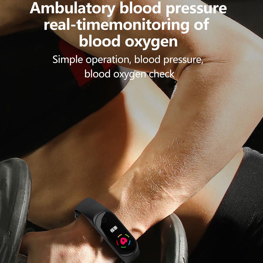 Sport Smart Bracelet Heart Rate Blood Pressure Calorie Sleep Monitor Remote Photo Taking Messages Calls Reminder Pedometer M4