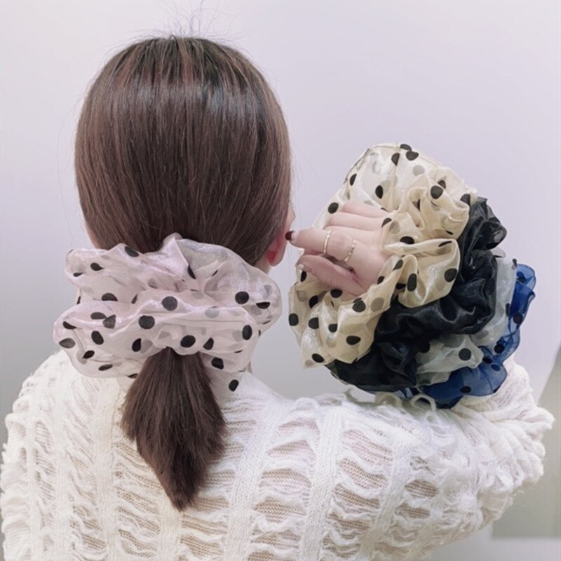 Zuid-korea Ins Online Celebrity Celebrity Stijl Haaraccessoires Koreaanse Stijl Mori Serie Kant Gaas Polka Dot Grote Maat intes