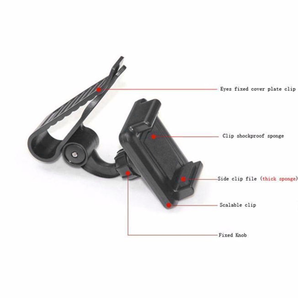 360 Degree Rotating Universal Car Sun Visor Phone Holder Lazy Sunshade Phone Bracket Square Mobile Phone Holder Stand Mount