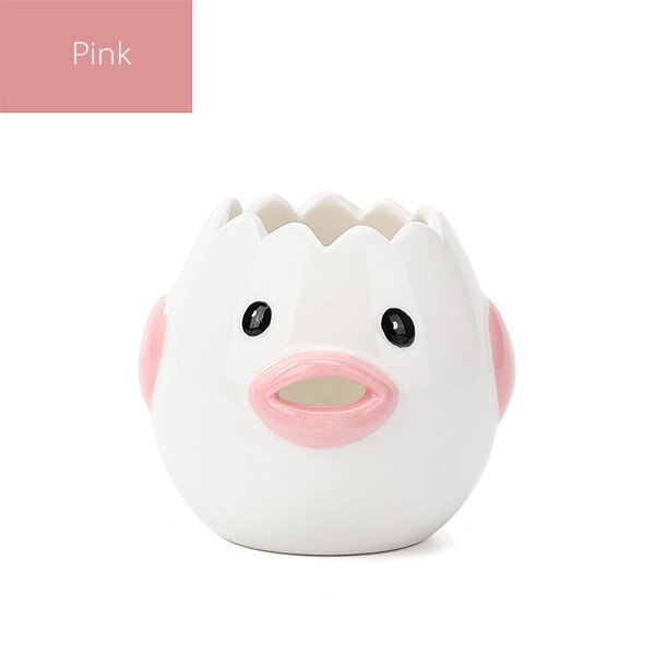 Keramisk äggseparator söt chick äggdelare äggvit äggula separator flytande filter bakverktyg kök leverans: Rosa