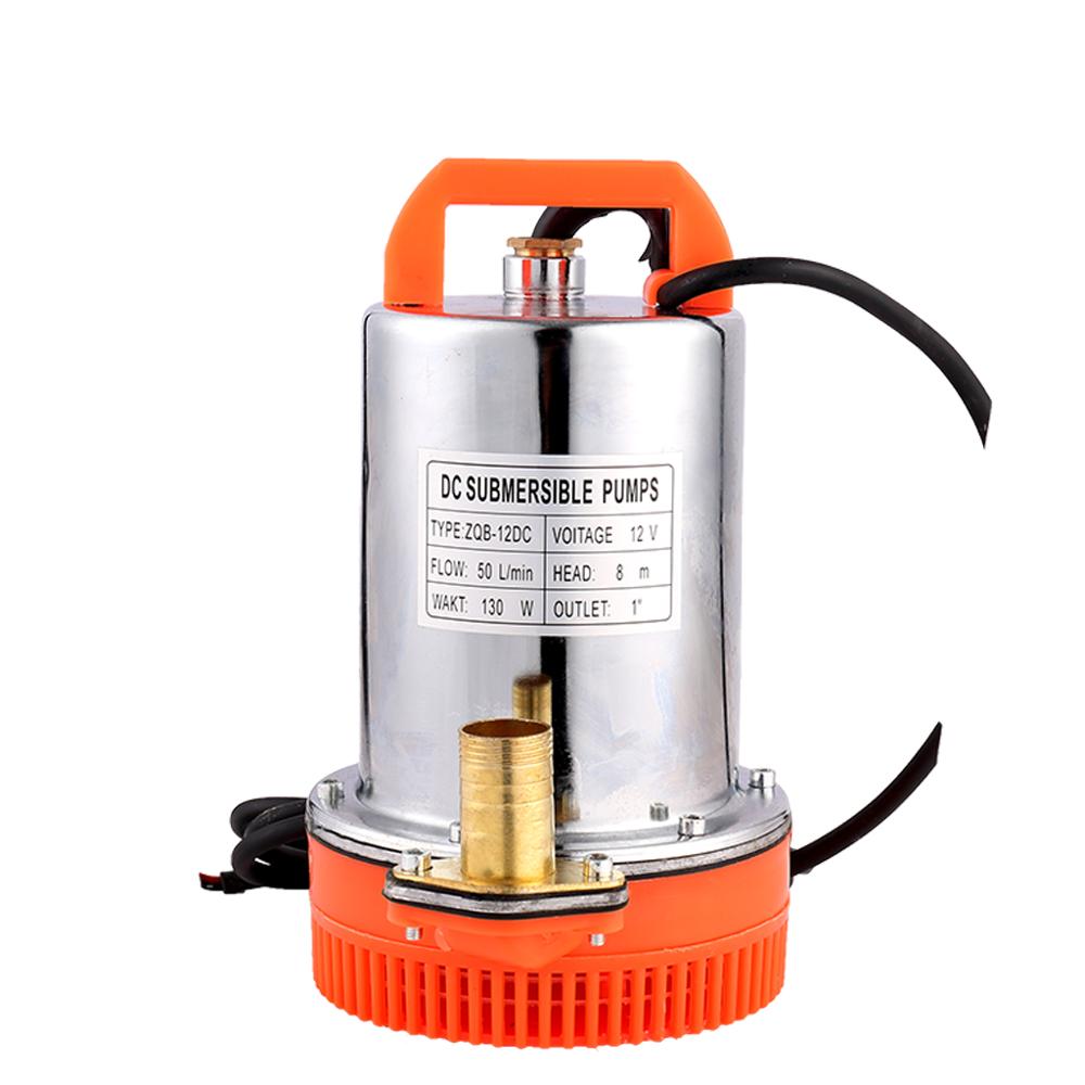 SHYLIYU 12V Electric Solar Submersible well Pump 130W 1Inch Outlet Small DC Pump Lift Height 8 m Fow 50 L/min Clean Water Pumps