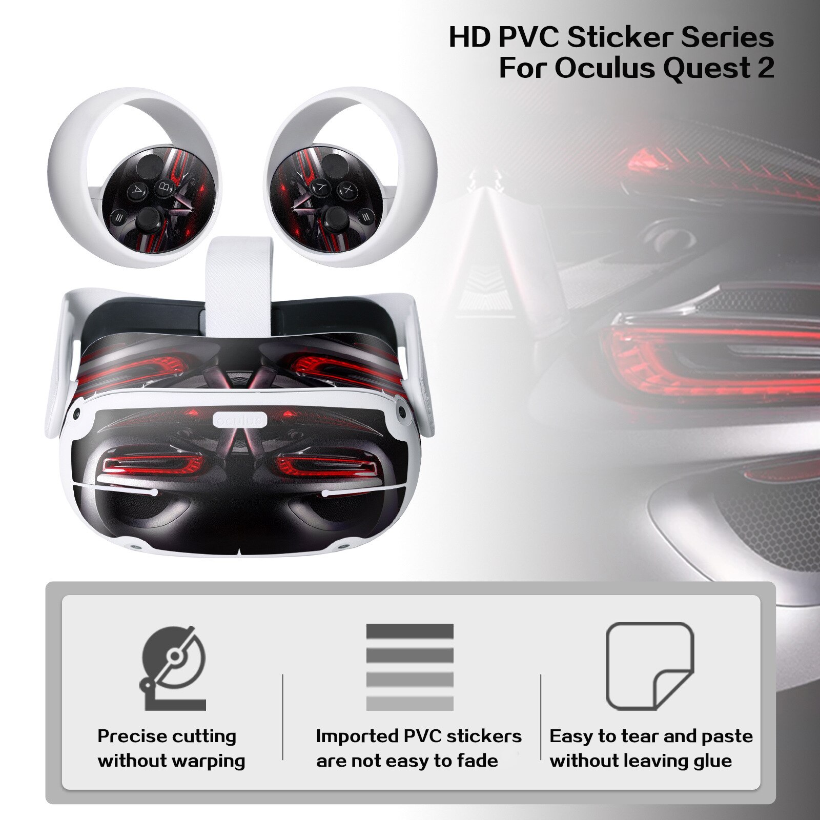 Voor Oculus Quest 2 Sticker Vr Bril Controller Hoofd Dragen 3D Somatosensorische Game Console Decoratieve Sticker