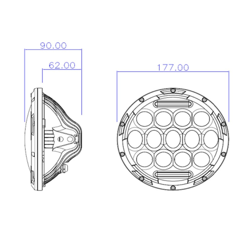 Ecahayaku 7Inch Ronde Led Koplamp 75W Hoge Dimlicht Koplamp Drl H4 Adapter Voor Off-Road 4X4 Wrangler Jk Cj Motorfiets