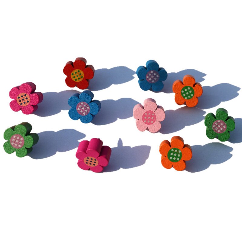 Puntali colorati in legno di prugna stampa per unghie chiodi in sughero chiodi a testa larga puntali in legno per cartoni animati