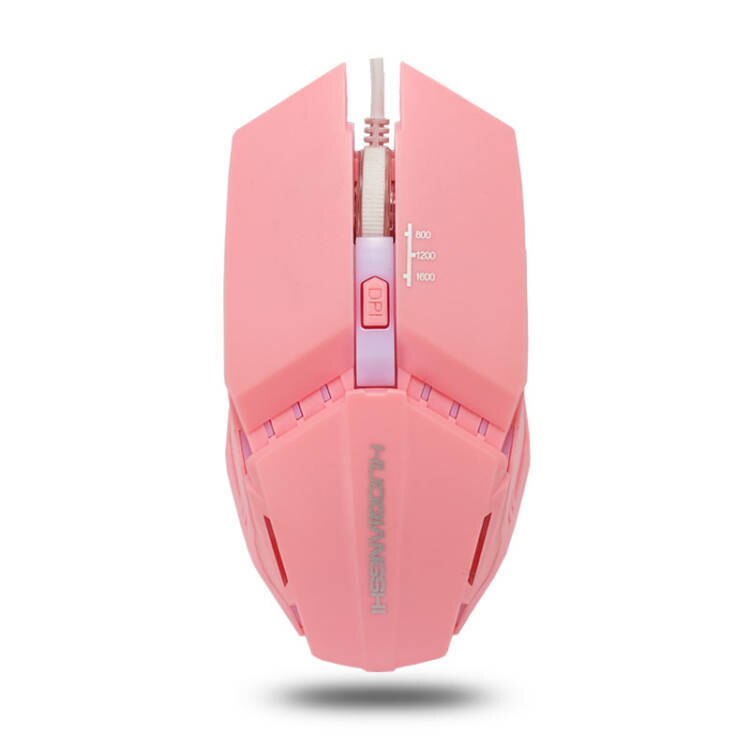 Ergonomic Wired Gaming Mouse LED 1600 DPI USB Computer Mouse Gamer RGB Mice Computer Laptop Desktop Gaming Mouse: pink