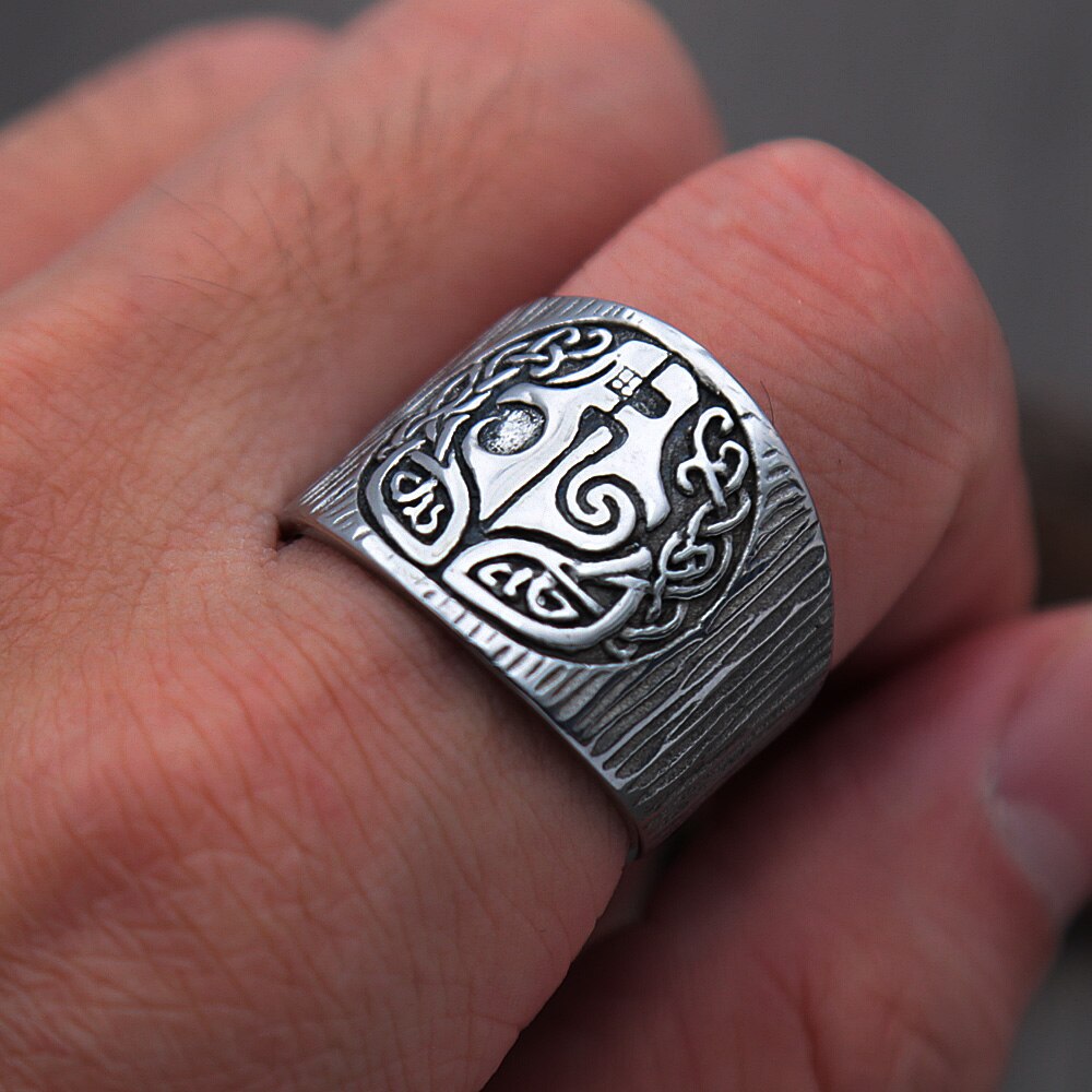 Hel – bague de déesse de la mythologie nordique pour hommes, Vintage, en acier inoxydable 316L, nœud celtique, bague Viking, amulette pour hommes, bijoux