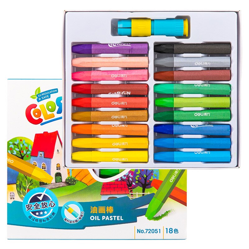 Art painting graffiti oil pastel 12/18/24/36 color children painting oil pastel art crayon painting supplies: 18 colors