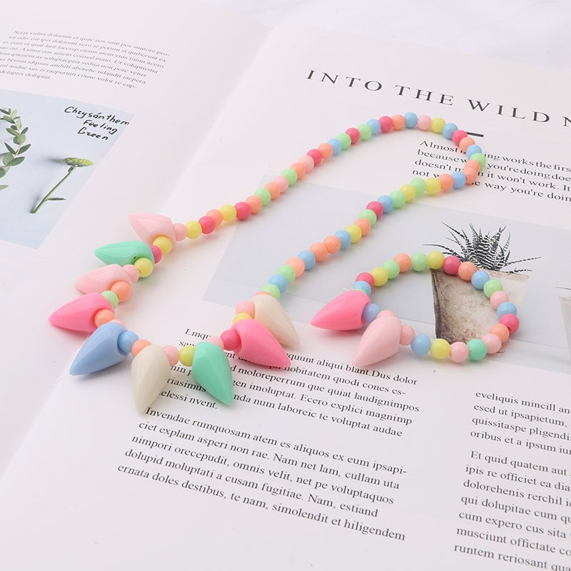 Enfants été style collier bracelet costume bébé doux cheveux accessoires bijoux pentagramme printemps