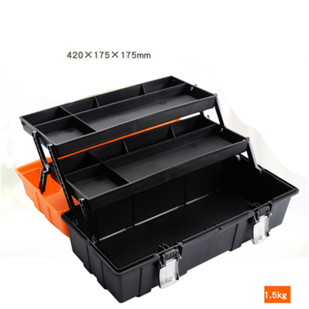 Folding Hardware Toolbox Storage Box Plastic Thickened Portable Industrial Grade Household Toolbox